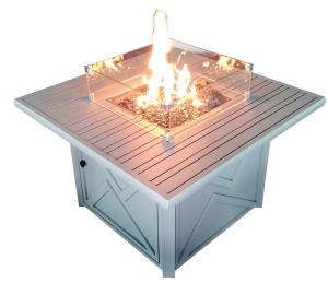 Wholesale Outdoor 38 Inch Square Aluminum Natural gas Fire Pit Table 40000BTU from china suppliers