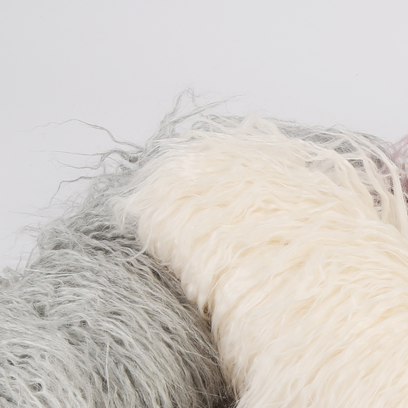 100% Acrylic Front Material Faux Fur Fabric Solid Color Long Pile from for Home Textile