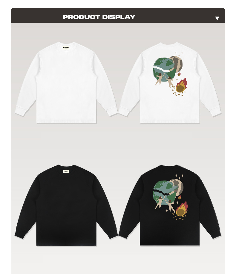 Custom Vintage Heavyweight T Shirt for Men Pullover Streetwear Design Sweatshirt