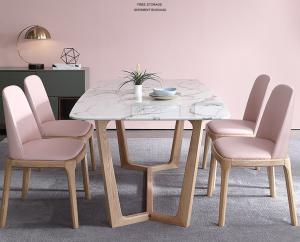 Wholesale 180cm Marble White Luxury Dining Table And Chairs 4 Seater 6 Pieces Minimalist from china suppliers