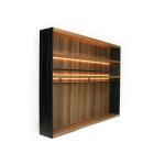 Italy Style Kitchen 600mm Width Walnut Aluminium Display Shelf