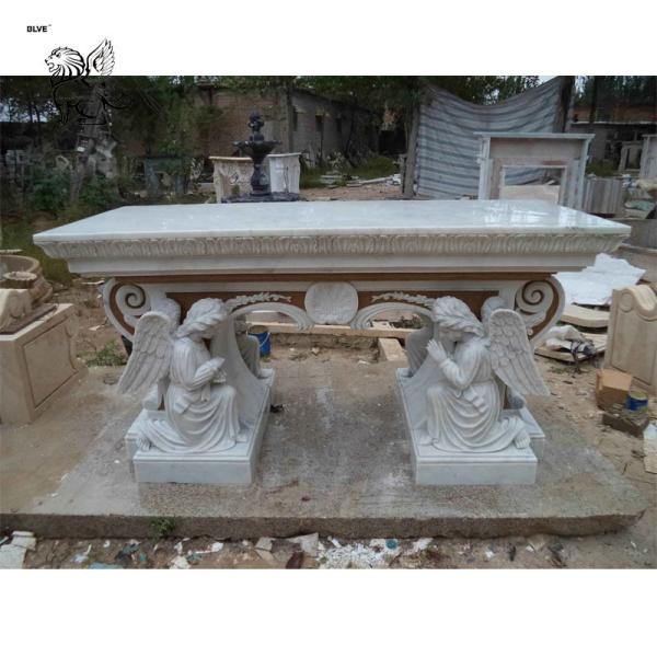 BLVE Church Marble Altars Table Angel Statue Church Decoration Altar Religious