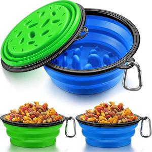 Wholesale BPA Free Slow Feeding Collapsible Water Dish For Dogs Traveling 350ml from china suppliers