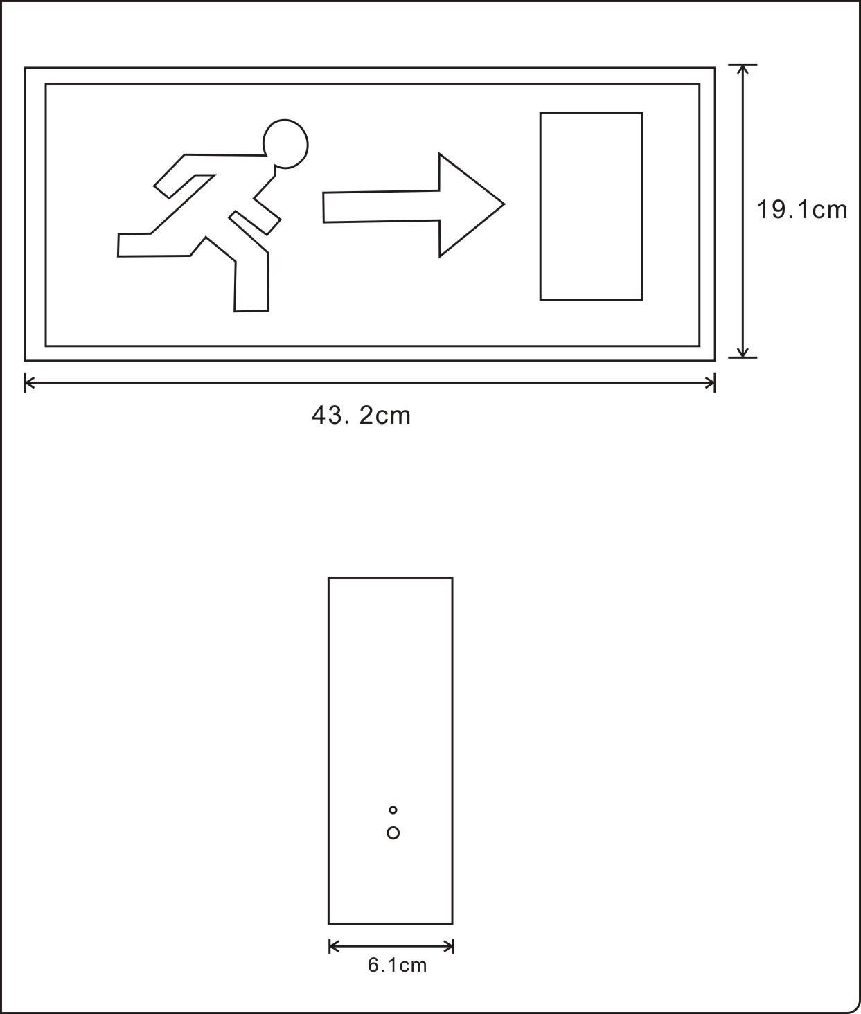 Iron Sheet Multiple 4mm LED Emergency Exit Sign