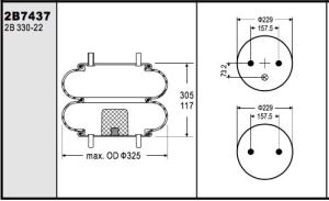Wholesale Double Convoluted Air Bellow Firestone W03587437 Naway 90557015 Truck Lift Axle Suspension from china suppliers