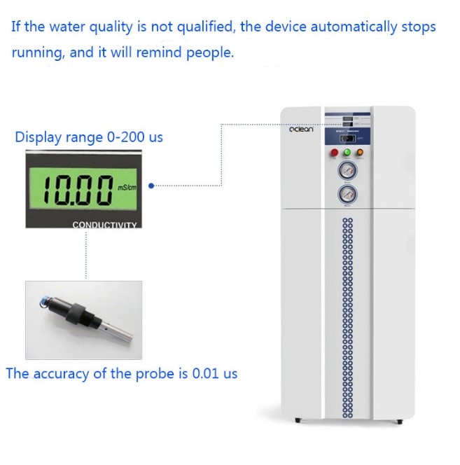 1.5kw Deionized Water System For Laboratory 50LPH With PLC Contraol