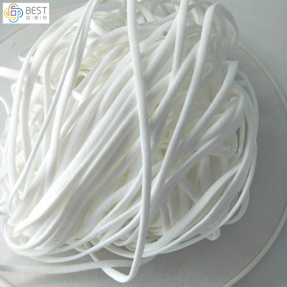 Flat Round Earloop Webbing Band Face Mask Support 2.8mm 6.0MM