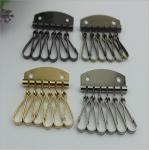 Fashion Style Leather Key Chain Zipper Card Wallet Unisex Iron gold Keychain