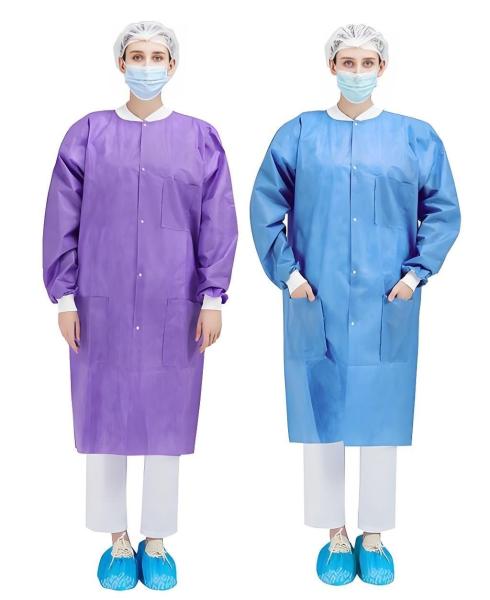 120X145cm Protective Surgical Medical Nonwoven SMS Lab Coat for Dental Clinic