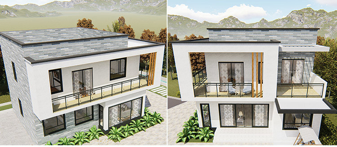 Quality Eco Friendly Prefabricated Light Steel Frame House Luxury Villa For Family