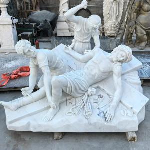 Wholesale Marble Jesus Crucified Sculpture 14 stations the Cross Christian Statue Outdoor Church Decor from china suppliers