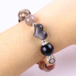 Handmade Gemstone Beaded Bracelet Natural Petrified Wood Stone Bracelet