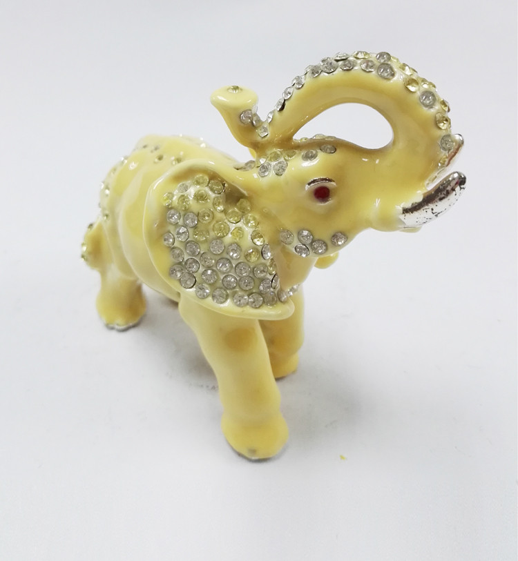 Hot selling fashion elephant enamel jewelry box Elephant Shape Jewelry Boxes