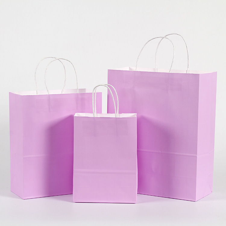 Holographic Paper Bulk Paper Shopping Bags For Snack Packaging Brown Kraft Paper