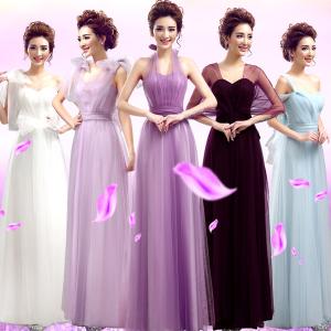 Wholesale White Purple Light Purple Color Halter Long Section Bridesmaid Dress Evening Dress TSJY126 from china suppliers
