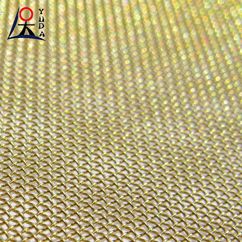 Metal Square Brass Wire Mesh Screen Woven Fine Decorative Brass Mesh Durable RF Shielding