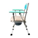 Foldable Aluminum Disabled Toilet Chair Hospital Mobile Commode Chair 63*68.5*