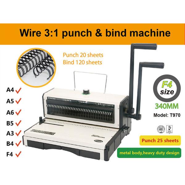 8.47mm Pitch Steel Wire Binding Machine For LTR Paper