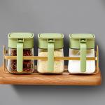 ‎10.9 Ounces Salt Sugar Pepper Spice Storage Containers Glass Seasoning Jar Set