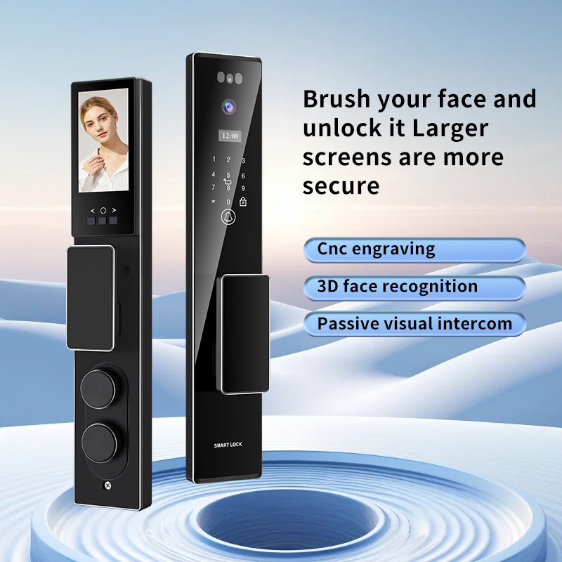Qleung S555Max Face ID Video Intercom Fingerprint Recognition Card Key Code Tuya App Remote Control Smart Door Lock