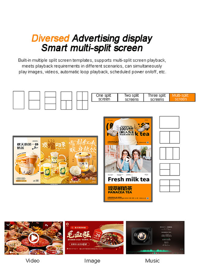 High Brightness Hanging Shop Window Dual Sided LCD Display Advertising Screen Double Sided Digital Signage Media Player