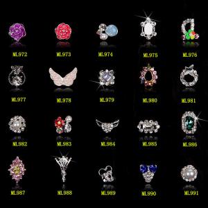 Wholesale 3D Alloy Jewelry Nail Art Decoration Rose Glitter Rhinestone ML972-991 from china suppliers