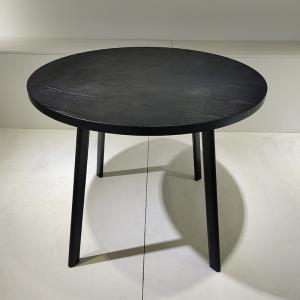 Wholesale Restaurant Kitchen Black Wooden Round Table 90*90*75cm Fine workmanship from china suppliers