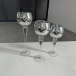 Wedding Part Supplies Glass Candle Holder 3 pcs Set Custom Size Luxury Wedding
