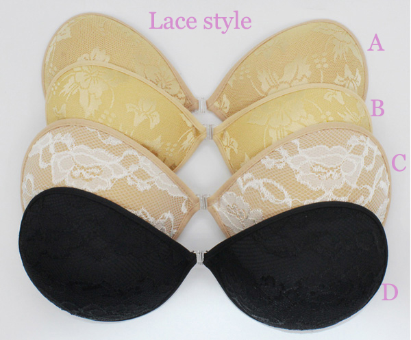 Strapless Plus size lace push up bra Silicone Adhesive Bra