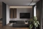 Minimalist Customized Living Room Design With Wooden Storage Cabinet