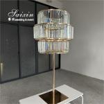 Metal Wedding Decor Table Stand 3 Layers Gold Crystal Stand Centerpieces