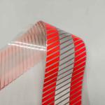 Twill Stripes Red Silver Reflective Heat Transfer Film Self Adhesive For
