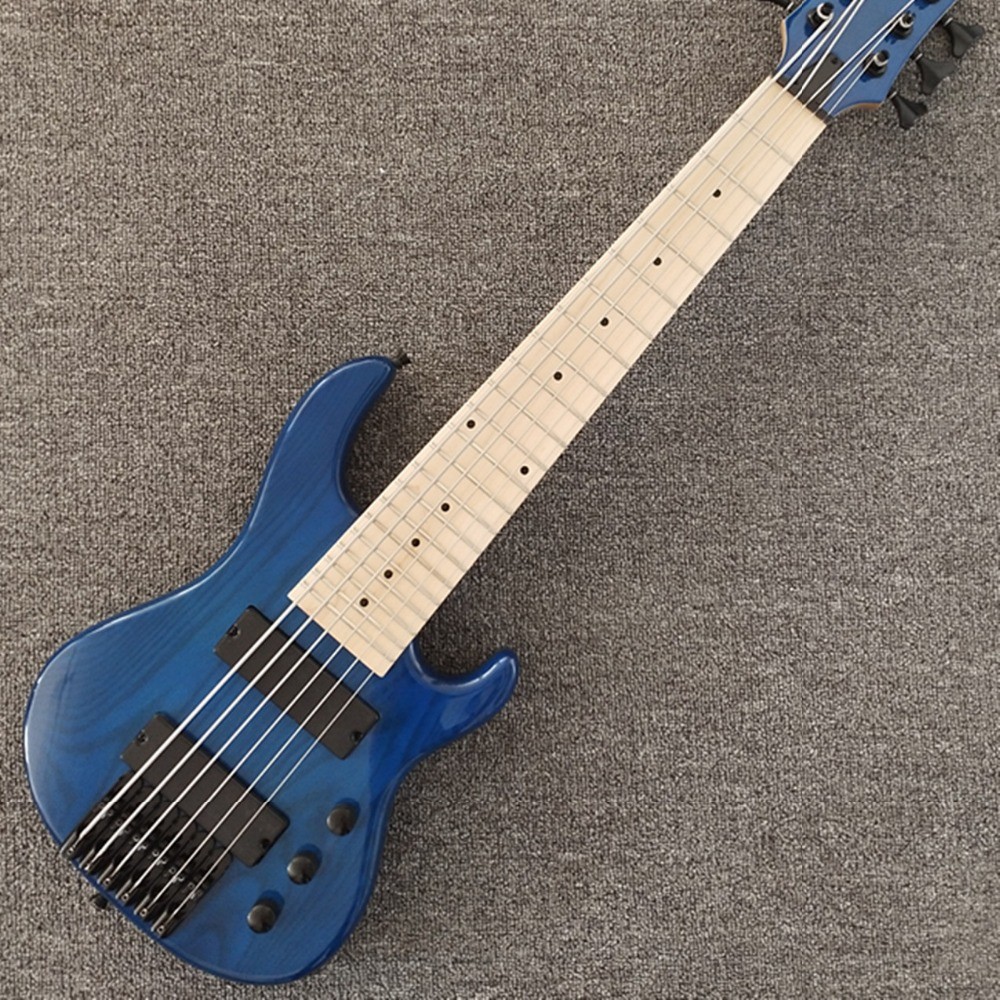 2019 New Mini 6 strings ukelele bass guitar, light blue Top and Back,Maple Fingerboard