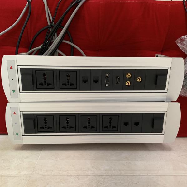 Desktop Socket Flip Up Power Outlet / Electrical Plug Socket For Conference Room