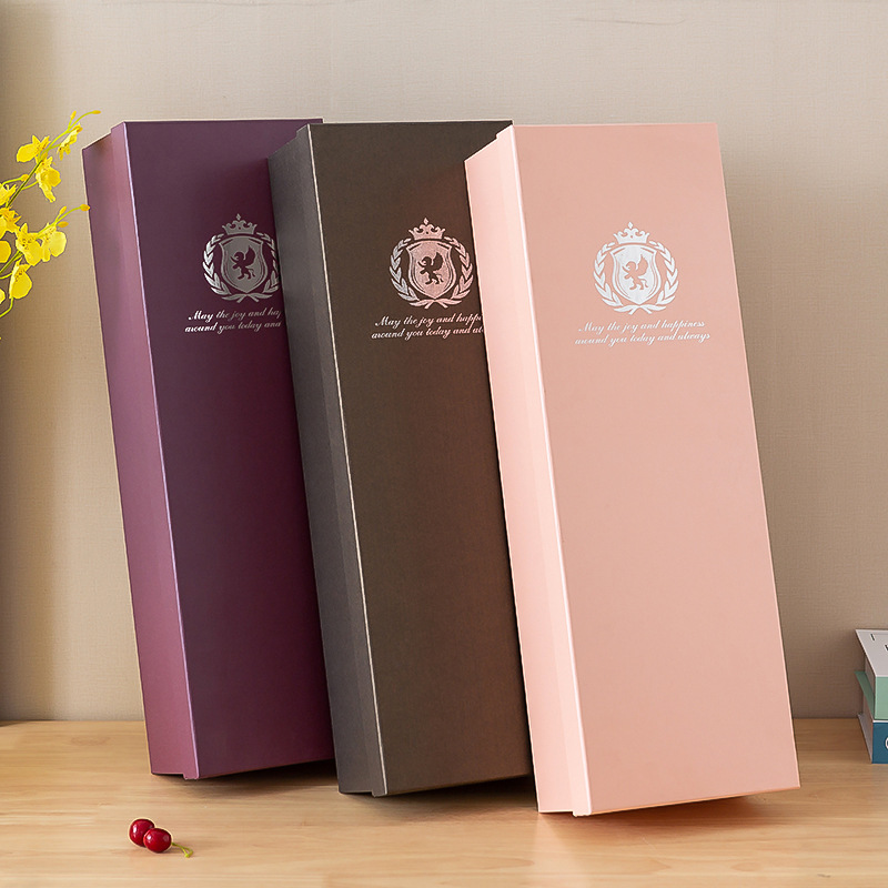 Custom Rectangular Long Florist Display Ribbon Handle Big Rigid Box for Flower Packaging