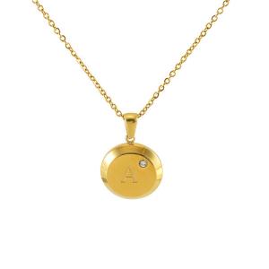 Wholesale Modern Luxury Design Jewellery 18*18MM 18K Gold Plated Stainless Letter Pendants With Zircon from china suppliers