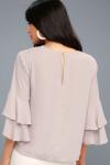 Guangzhou Ladies Clothing Three Quarter Tiered Sleeves Top