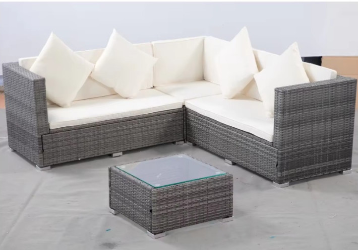 Outdoor Wicker Rattan Sofa Set Rattan Chair Sectional Cushion Lawn Garden Furniture