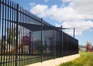 Wholesale 6FTX8Ft Black Powder Coated Steel Security Garrison Fence Steel Fence from china suppliers