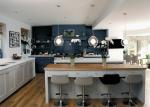 Apartment Solid Wood Kitchen Cabinets Traditional Design With Blum Soft Closing