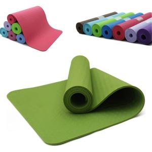Wholesale Single Color TPE Yoga Mats, Environmentally friendly mat, Soft Anti Slip Sports Fitness, Exercise, Pilates Natural Mats from china suppliers