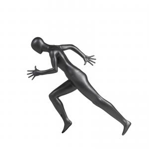 China Female Running Sports Mannequin Display Black Full Body Frosted Glass Fiber on sale