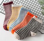 Cotton School Socks Asian Boy Colorful Socks Girl Jacquard Crew Sock