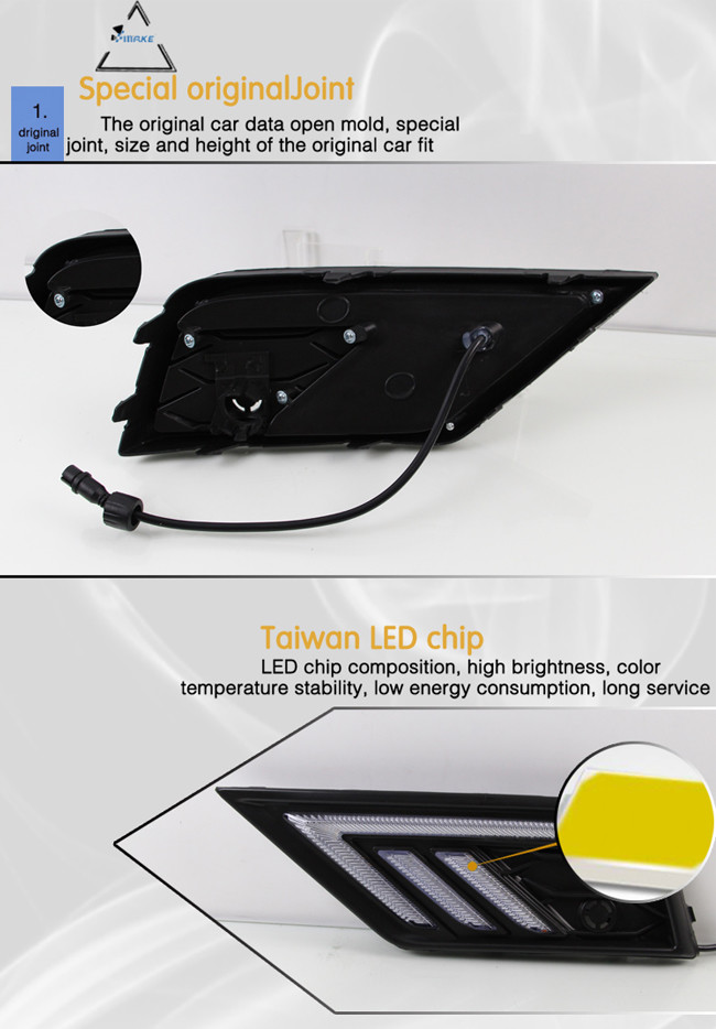 Front Daytime Running Lights With Yellow Turn Signal For Vw Tiguan L 2017 2018