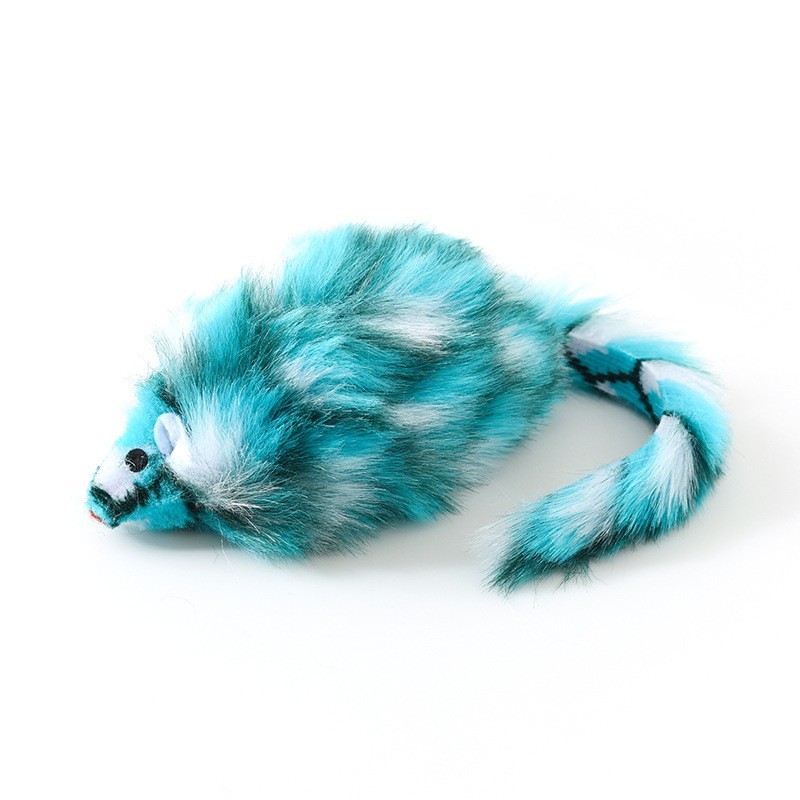 Plush Mouse And Cat Toy Colorful Plush Cat Toy Simulated Furry Mouse And Cat Vocalizing Pet Toy