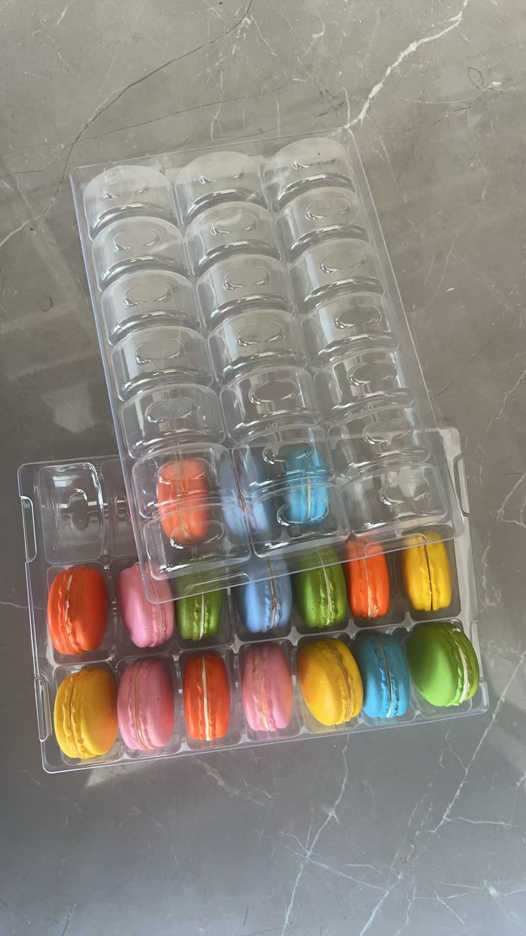 12 Pallet Plastic Packaging Macaron Transparent Box Packaging Macaron Tray Packaging Matching Customization