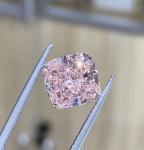 Pink Synthetic Loose Diamond Cushion Brilliant Fancy Light 3ct IGI Certified