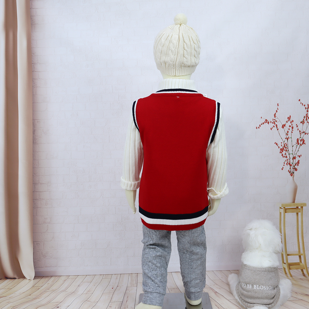 Stock Kids Clothes School Uniform Sweater Primary School Kids Uniforms Waistcoat Baby Vests