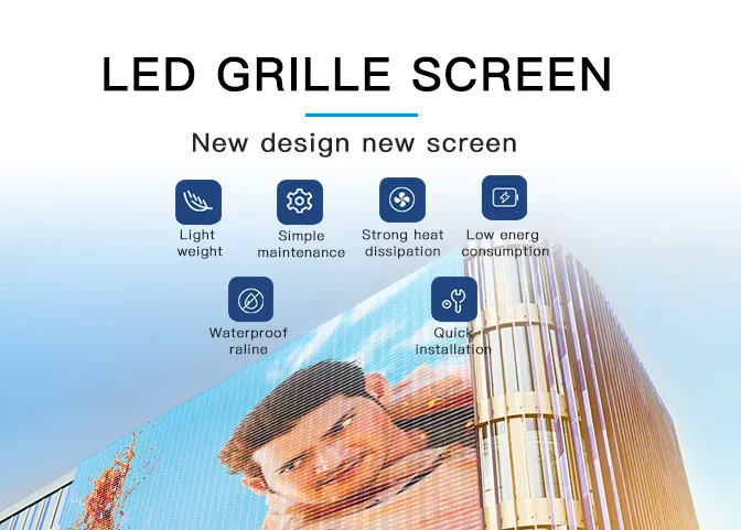 9300k Waterproof Glass Led Mesh Screen Wall High Brightness for Advertising