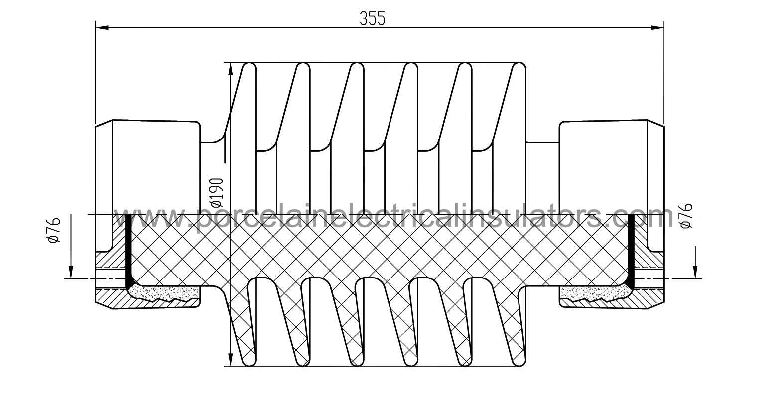 C4-150 IEC standard station post insulator drawing  